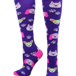 MadSportsStuff Neon Puppy Dogs Over The Calf Athletic Socks Softball Socks