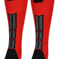 MadSportsStuff Red And Black Player ID Custom Number Over The Calf Socks For Softball Baseball Football Boys And Girls Baseball Socks 120 MadSportsStuff Red And Black Player ID Custom Number Over The Calf Socks For Softball Baseball Football Boys And Girls Baseball Socks