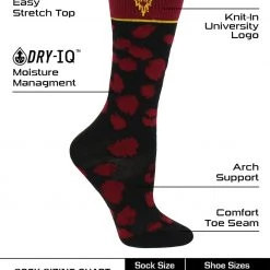TCK All Schools ASU Sun Devils Socks Womens Savage Crew Socks