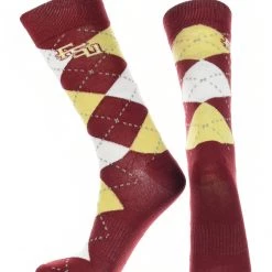 TCK All Schools Florida State Seminoles Argyle Dress Socks NCAA Fanwear Crew Length