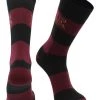 TCK All Schools Elon Phoenix Socks Game Day Striped Crew Socks