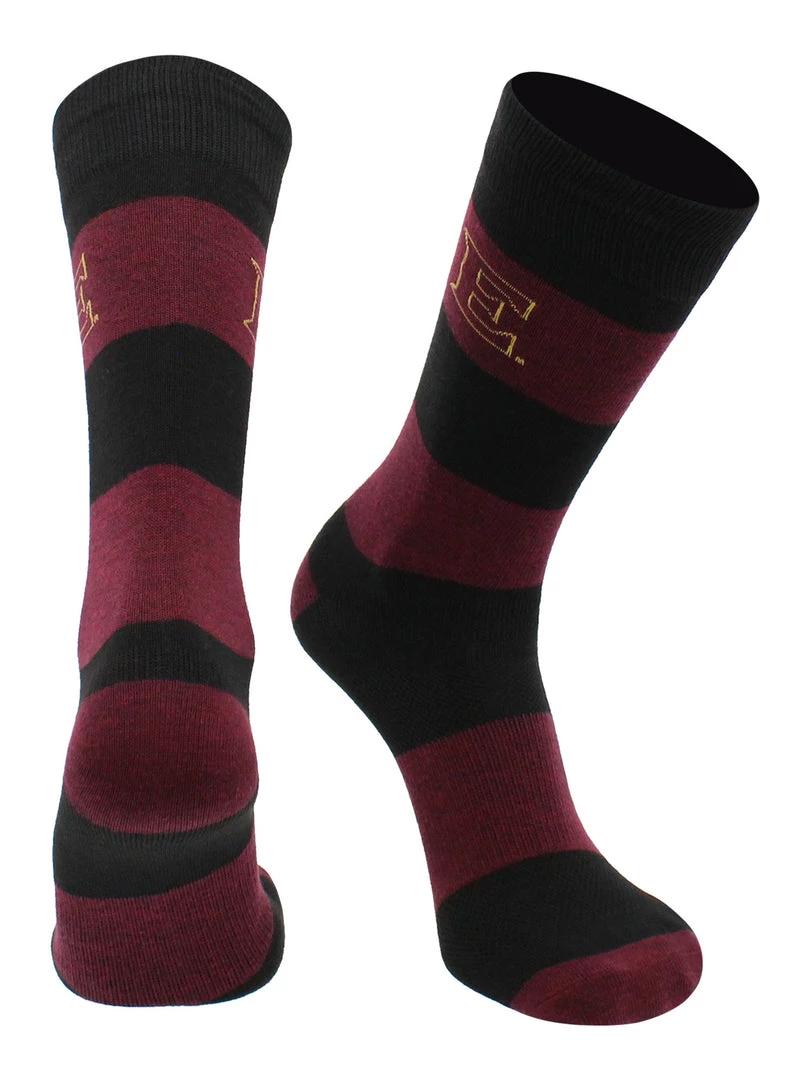 TCK All Schools Elon Phoenix Socks Game Day Striped Crew Socks 1 TCK All Schools Elon Phoenix Socks Game Day Striped Crew Socks