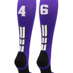 MadSportsStuff Purple Player ID Custom Number Over The Calf Socks For Softball Baseball Football Boys And Girls 189 MadSportsStuff Purple Player ID Custom Number Over The Calf Socks For Softball Baseball Football Boys And Girls