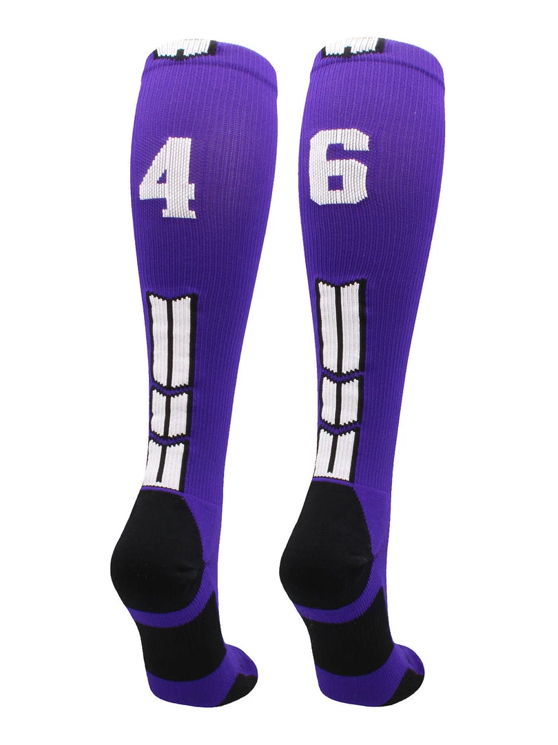 MadSportsStuff Purple Player ID Custom Number Over The Calf Socks For Softball Baseball Football Boys And Girls 84 MadSportsStuff Purple Player ID Custom Number Over The Calf Socks For Softball Baseball Football Boys And Girls