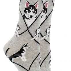 WHD Crazy Socks - Crew Siberian Husky Socks For Women Gift For Dog Lovers