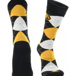 TCK All Schools Iowa Hawkeyes Argyle Dress Socks NCAA Fanwear Crew Length