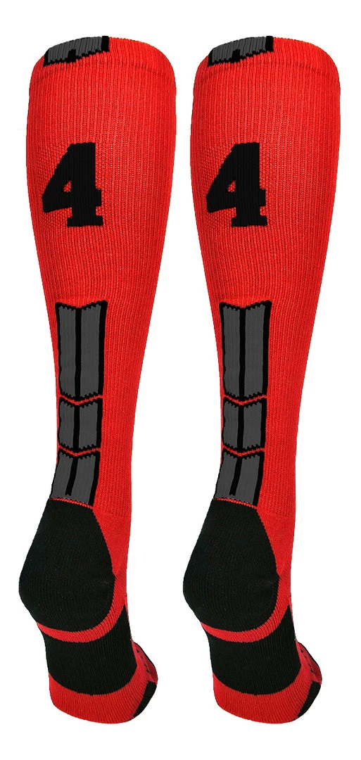 MadSportsStuff Red And Black Player ID Custom Number Over The Calf Socks For Softball Baseball Football Boys And Girls Baseball Socks 86 MadSportsStuff Red And Black Player ID Custom Number Over The Calf Socks For Softball Baseball Football Boys And Girls Baseball Socks