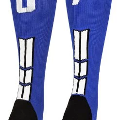 MadSportsStuff Royal Player ID Custom Number Over The Calf Socks For Softball Baseball Football Boys And Girls