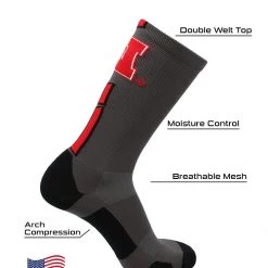 TCK Nebraska Cornhuskers Socks Baseline 3.0 Crew All Schools 9 TCK Nebraska Cornhuskers Socks Baseline 3.0 Crew All Schools
