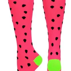 MadSportsStuff Neon Watermelon Athletic Over The Calf Socks