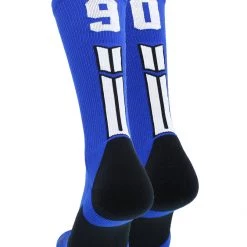 MadSportsStuff Royal Player ID Custom Number Crew Socks For Basketball Lacrosse Volleyball Boys And Girls