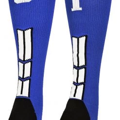 MadSportsStuff Baseball Socks Royal Player ID Custom Number Over The Calf Socks For Softball Baseball Football Boys And Girls