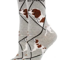 WHD Brittany Spaniel Socks For Women Gift For Dog Lovers Crazy Socks - Crew