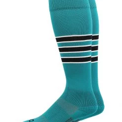 MadSportsStuff Dugout 3 Stripe Baseball Socks Over The Calf Length (Multiple Colors)